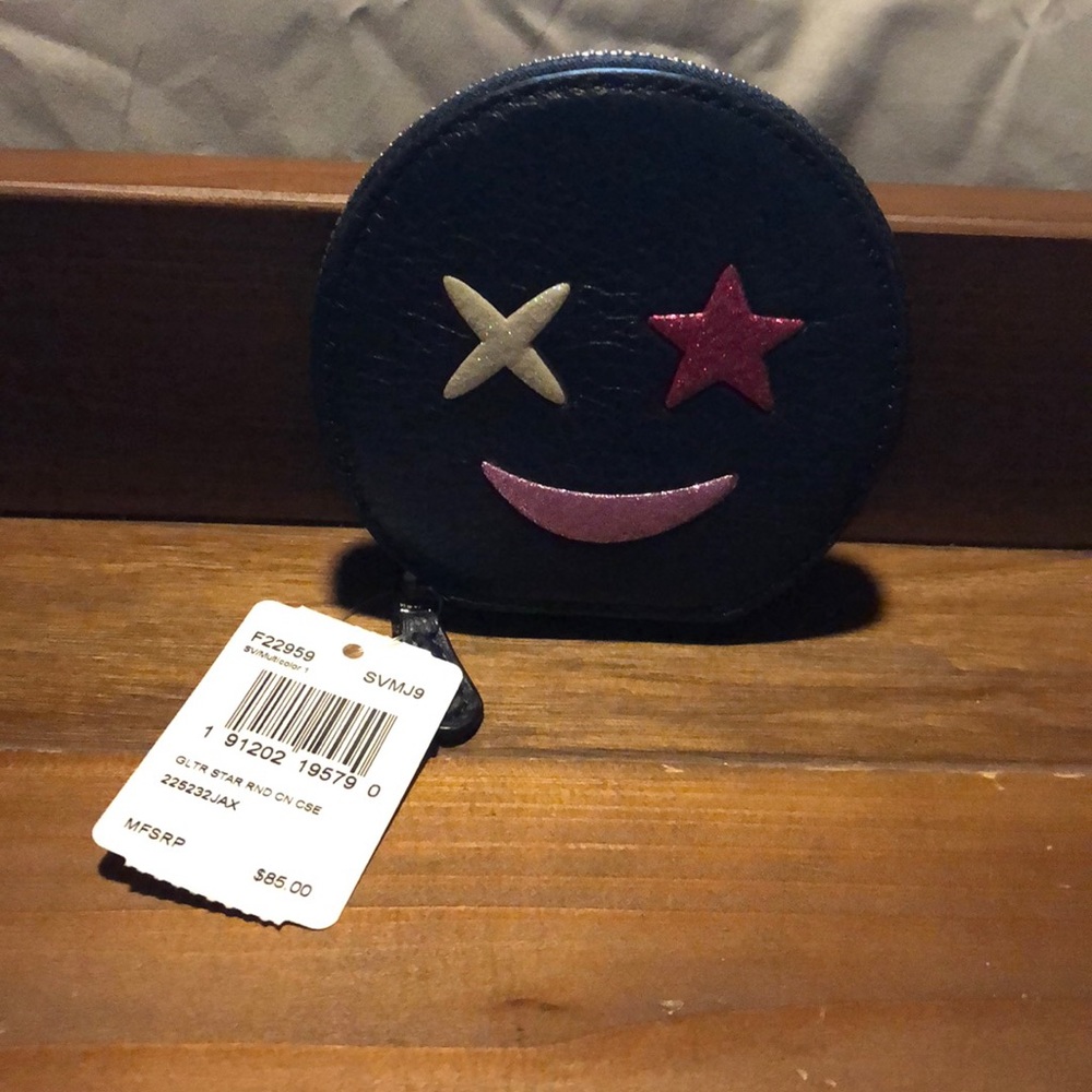 NWT Coach Authentic Emoji Fun Coin Case/Pouch